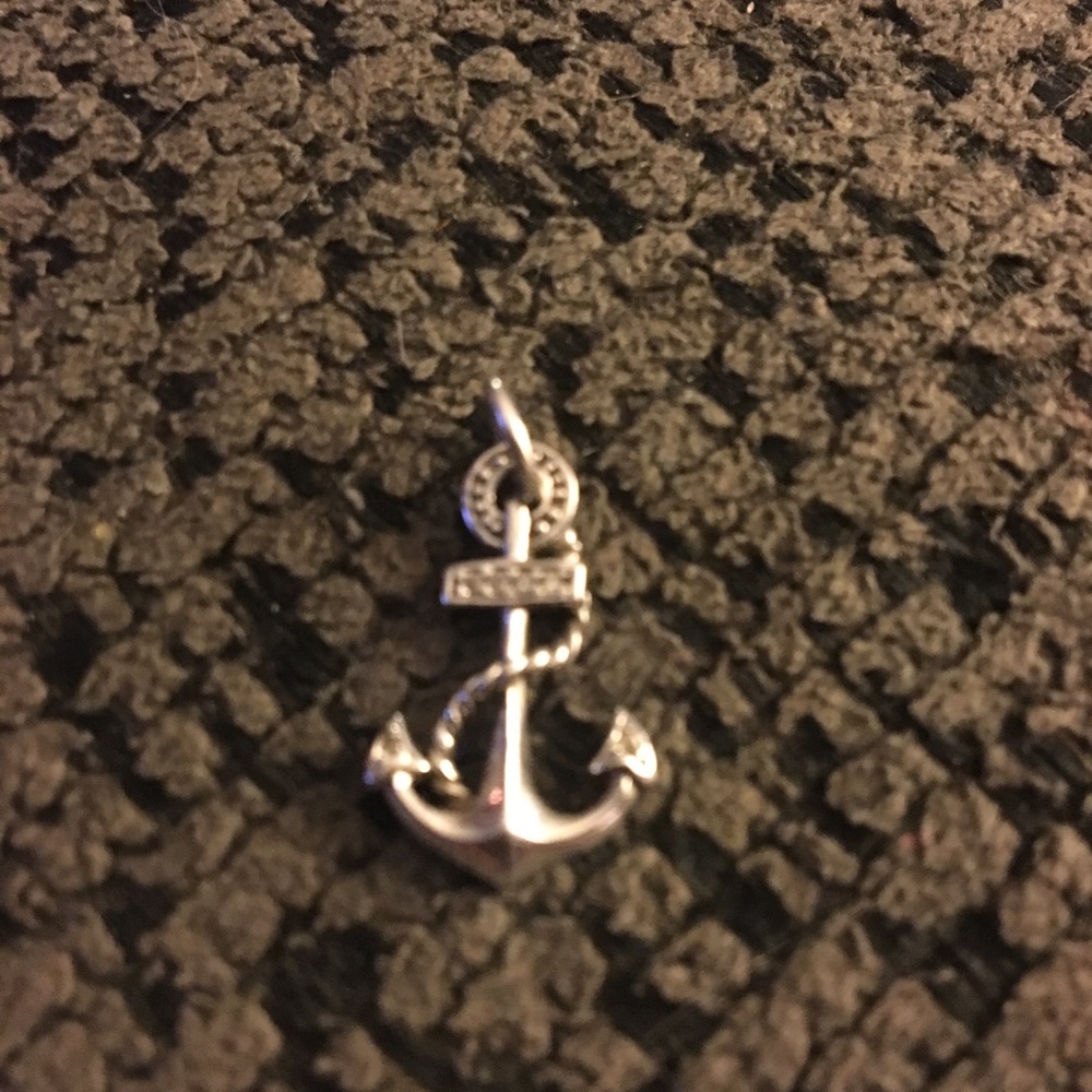 Sterling charm with diamond chips